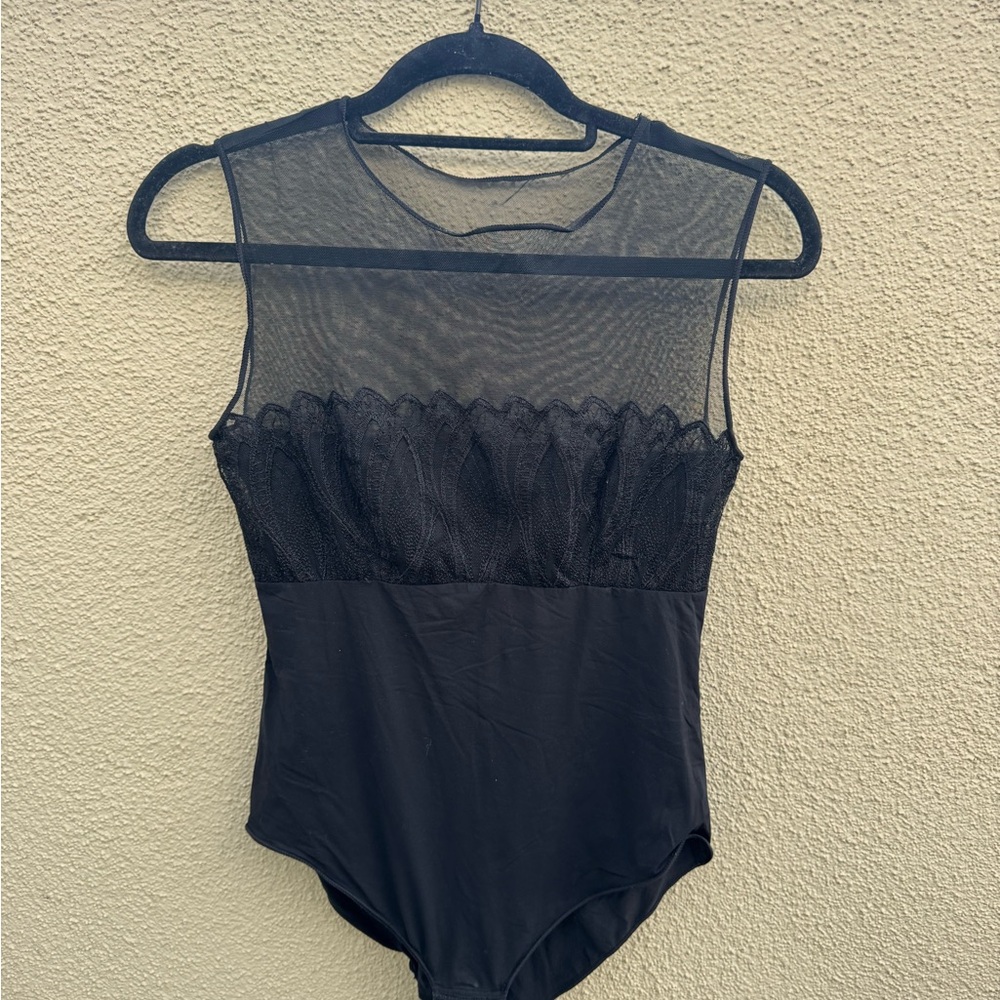 Elegant Black Lace Bodysuit